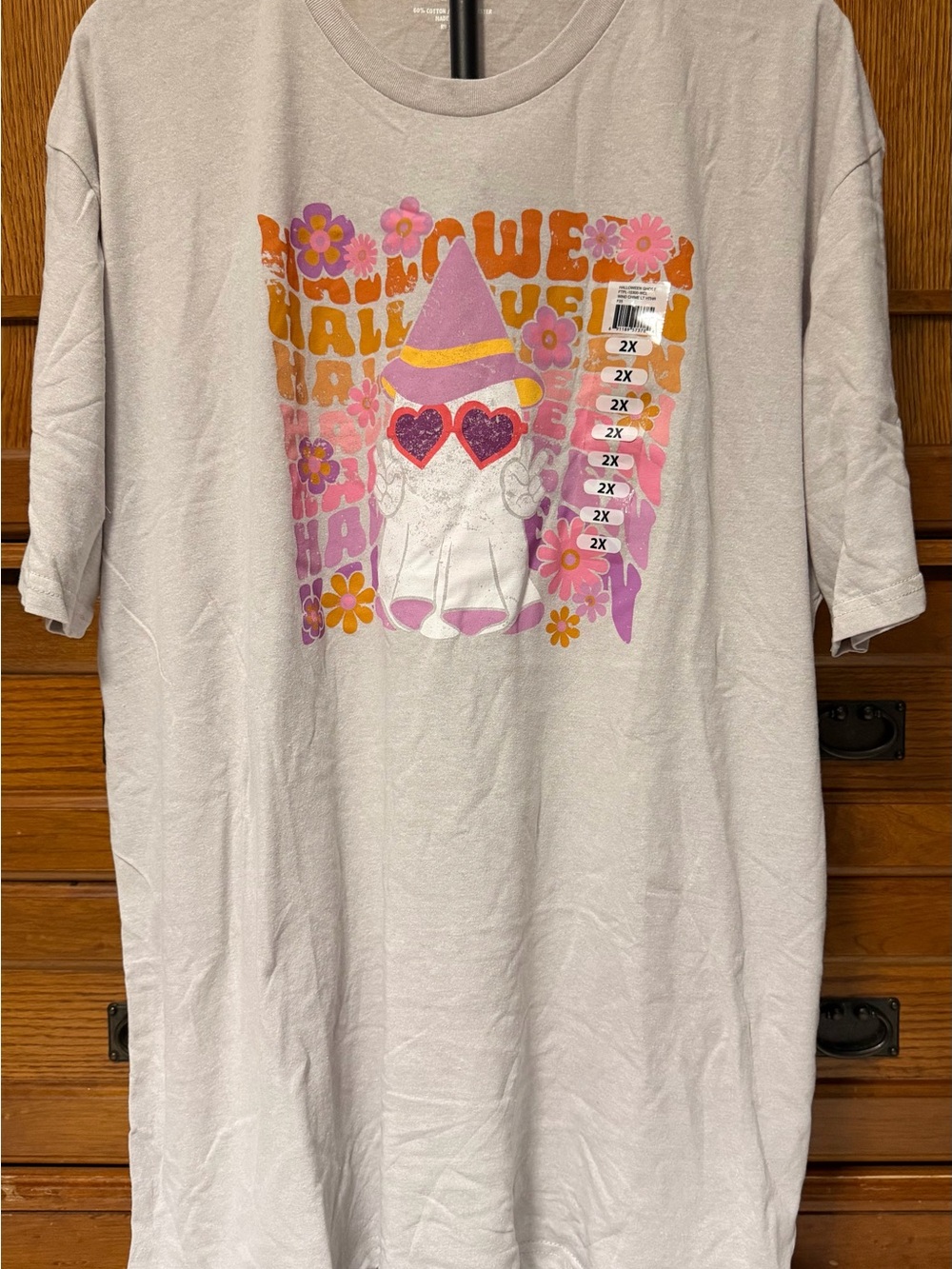 NWT Rural King Halloween Ghost Graphic Tee Hippie Retro Groovy Spooky Season